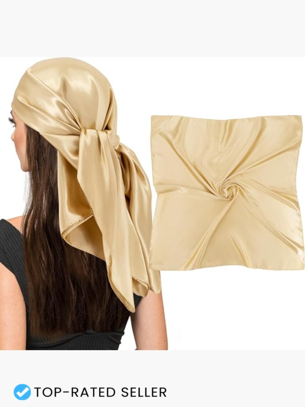 Square Silk Like Head Scarf Fashion Satin Bandana Hair Wrap Night